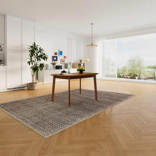 English Elm 47 Mid Century Modern Solid Wood Dining Table for 4, 51"x32" Rectangular Dinette, Minimalist Easy Assembly, Durable Finish, Kitchen-Friendly N752P271225D