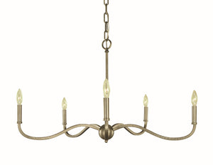 Framburg 5-light Stunning Hammered Tubing Chandelier For Elegant Dining Spaces – Illuminate With Style! Satin Pewter Metal 5643 Sp