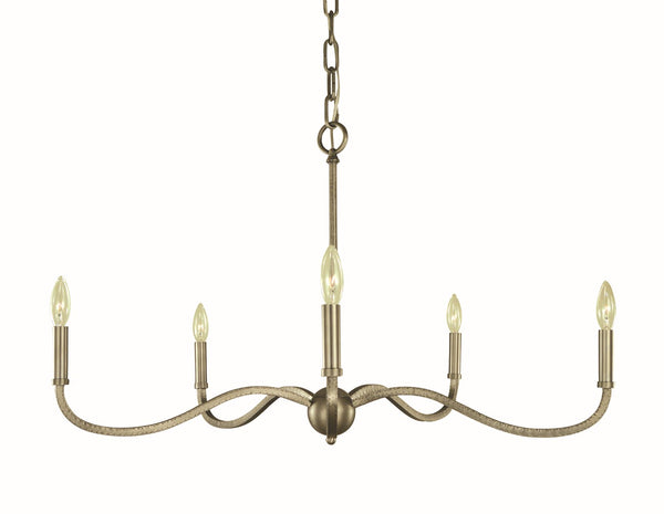 Framburg 5-light Stunning Hammered Tubing Chandelier For Elegant Dining Spaces – Illuminate With Style! Satin Pewter Metal 5643 Sp