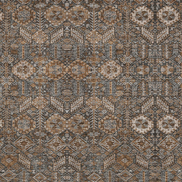 Homeroots 3' X 5' Chocolate Tribal Washable Indoor Outdoor Area Rug Chocolate Polyester 564314