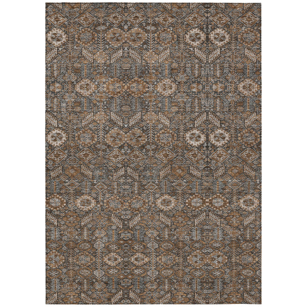 Homeroots 3' X 5' Chocolate Tribal Washable Indoor Outdoor Area Rug Chocolate Polyester 564314