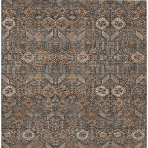 Homeroots 5' X 8' Chocolate Tribal Washable Indoor Outdoor Area Rug Chocolate Polyester 564315