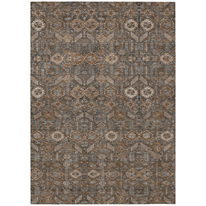 Homeroots 5' X 8' Chocolate Tribal Washable Indoor Outdoor Area Rug Chocolate Polyester 564315