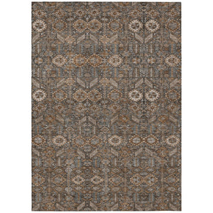 HomeRoots 5' Blue and Black Floral Area Rug – Washable, Non-Skid Design for Indoor and Outdoor Spaces 8' X 10' 564317