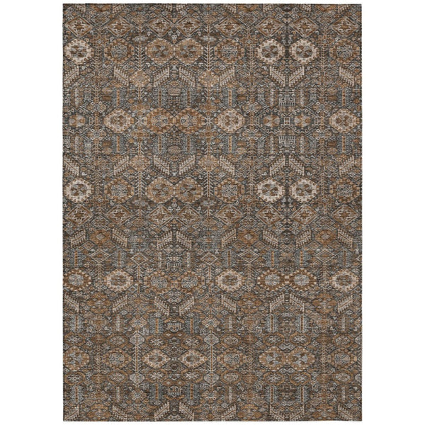 HomeRoots 5' Blue and Black Floral Area Rug – Washable, Non-Skid Design for Indoor and Outdoor Spaces 8' X 10' 564317