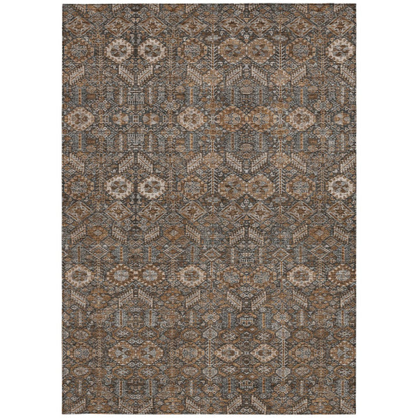 Homeroots 8' Runner Rug – Stylish Blue And Black Floral Design, Washable, Non-skid For Indoor And Outdoor Use 8' X 10' Polyester 564317