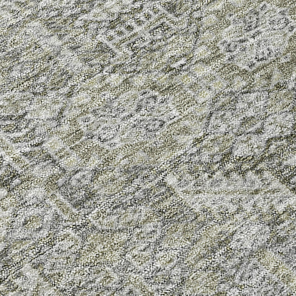 Homeroots 8' Runner Rug – Stylish Blue And Black Floral Design, Washable, Non-skid For Indoor And Outdoor Use Gray Polyester 564321