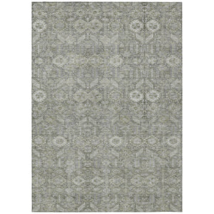 Homeroots 8' X 10' Cream And Tan Floral Washable Non Skid Indoor Outdoor Area Rug Gray Polyester 564326