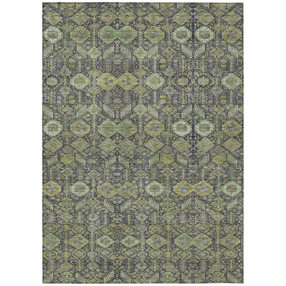 HomeRoots 5' Blue and Black Floral Area Rug – Washable, Non-Skid Design for Indoor and Outdoor Spaces 8' X 10' 564335