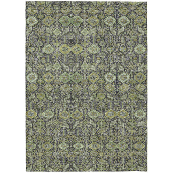 HomeRoots 5' Blue and Black Floral Area Rug – Washable, Non-Skid Design for Indoor and Outdoor Spaces 9' X 12' 564336