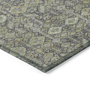 HomeRoots 5' Blue and Black Floral Area Rug – Washable, Non-Skid Design for Indoor and Outdoor Spaces 10' X 14' 564337