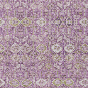 Homeroots 3' X 5' Lavender And Ivory Floral Washable Non Skid Indoor Outdoor Area Rug Lavender Polyester 564341