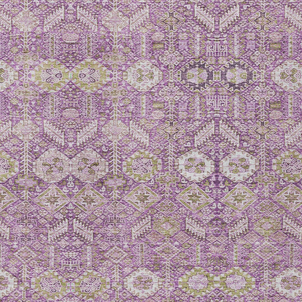 Homeroots 3' X 5' Lavender And Ivory Floral Washable Non Skid Indoor Outdoor Area Rug Lavender Polyester 564341