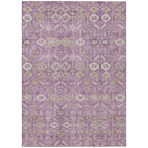Homeroots 3' X 5' Lavender And Ivory Floral Washable Non Skid Indoor Outdoor Area Rug Lavender Polyester 564341