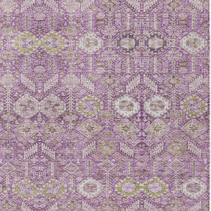 Homeroots 5' X 8' Lavender And Ivory Floral Washable Non Skid Indoor Outdoor Area Rug Lavender Polyester 564342