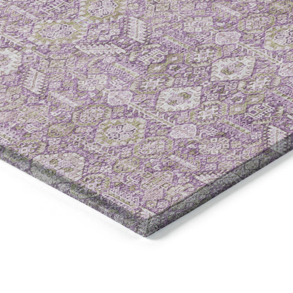 Homeroots 5' X 8' Lavender And Ivory Floral Washable Non Skid Indoor Outdoor Area Rug Lavender Polyester 564342