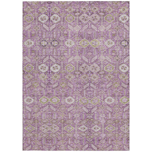 Homeroots 10' X 14' Lavender And Ivory Floral Washable Non Skid Indoor Outdoor Area Rug Lavender Polyester 564346