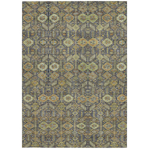 Homeroots 8' Runner Rug – Stylish Blue And Black Floral Design, Washable, Non-skid For Indoor And Outdoor Use 5' X 8' Polyester 564351