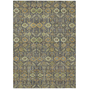 HomeRoots 5' Blue and Black Floral Area Rug – Washable, Non-Skid Design for Indoor and Outdoor Spaces 9' X 12' 564354