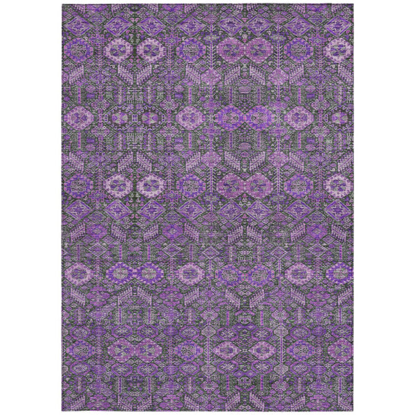 Homeroots 8' Runner Rug – Stylish Blue And Black Floral Design, Washable, Non-skid For Indoor And Outdoor Use 5' X 8' Polyester 564360