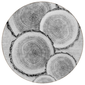 HomeRoots 5' Stylish Beige Blue and Gold Faux Bois Area Rug for Indoor and Outdoor Spaces, Washable Design 8' Round 564415