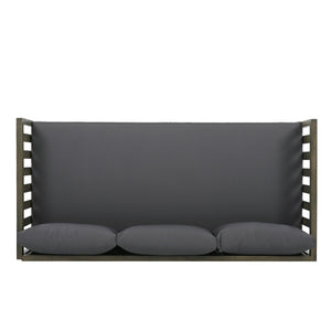 English Elm Christopher Knight Home® - Claremont 3-Seater Daybed – Elegant Grey Wood Frame With Water-Resistant Cushions For Comfort N770P205537D