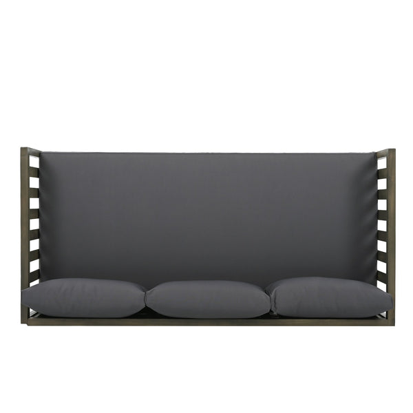 English Elm Christopher Knight Home® - Claremont 3-Seater Daybed – Elegant Grey Wood Frame With Water-Resistant Cushions For Comfort N770P205537D