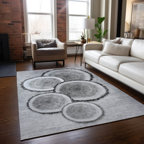 HomeRoots 5' Stylish Beige Blue and Gold Faux Bois Area Rug for Indoor and Outdoor Spaces, Washable Design 10' X 14' 564418