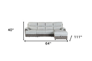 HomeRoots Beige L-Shaped Sleeper Sofa with Storage Chaise - Cozy 3-Piece Sectional for Living Rooms & Guests 564422
