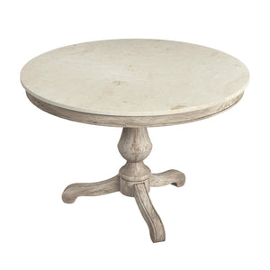 Butler Specialty Danielle Round Pedestal Dining Table With Stunning Marble Top – Elegant Farmhouse Charm Gray And White Marble,Mahogany Wood,Plywood 5644329-butler