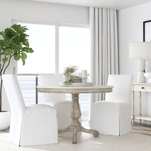 Butler Specialty Danielle Round Pedestal Dining Table With Stunning Marble Top – Elegant Farmhouse Charm Gray And White Marble,Mahogany Wood,Plywood 5644329-butler