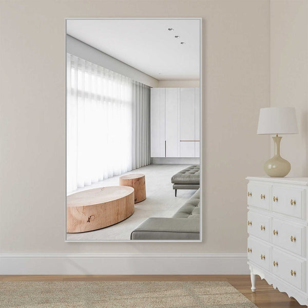 HomeRoots 51" Silver Metal Leaning Mirror – Stylish Full-Length Reflection for Modern Spaces & Effortless Style 564444