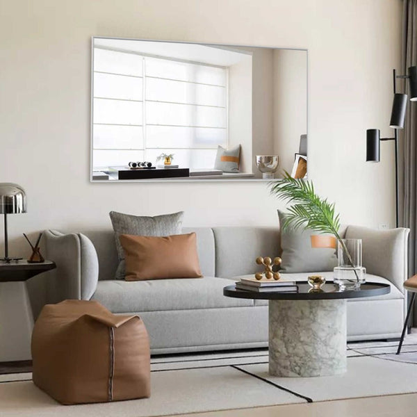 HomeRoots 51" Silver Metal Leaning Mirror – Stylish Full-Length Reflection for Modern Spaces & Effortless Style 564444