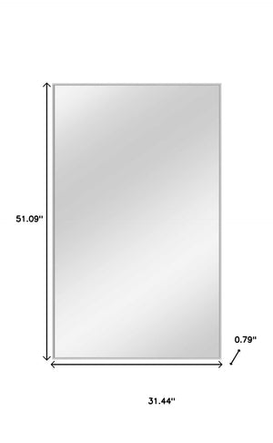 HomeRoots 51" Silver Metal Leaning Mirror – Stylish Full-Length Reflection for Modern Spaces & Effortless Style 564444