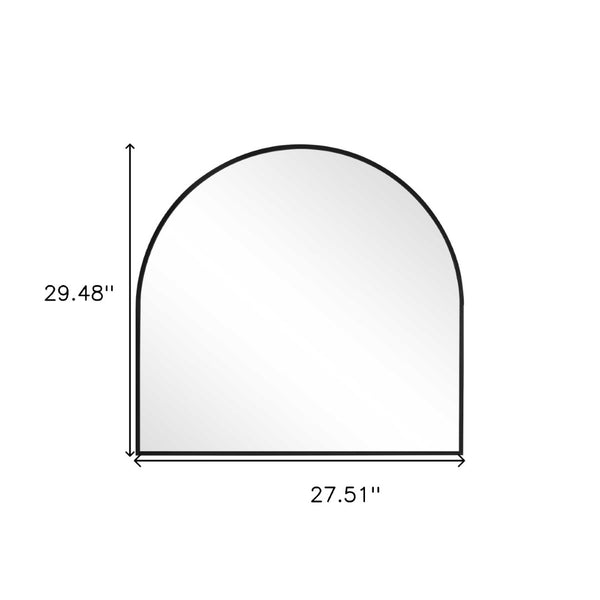 HomeRoots 29" Black Metal Arch Mirror - Modern Minimalist Accent for Entryways, Living Rooms, and Bedrooms 564448