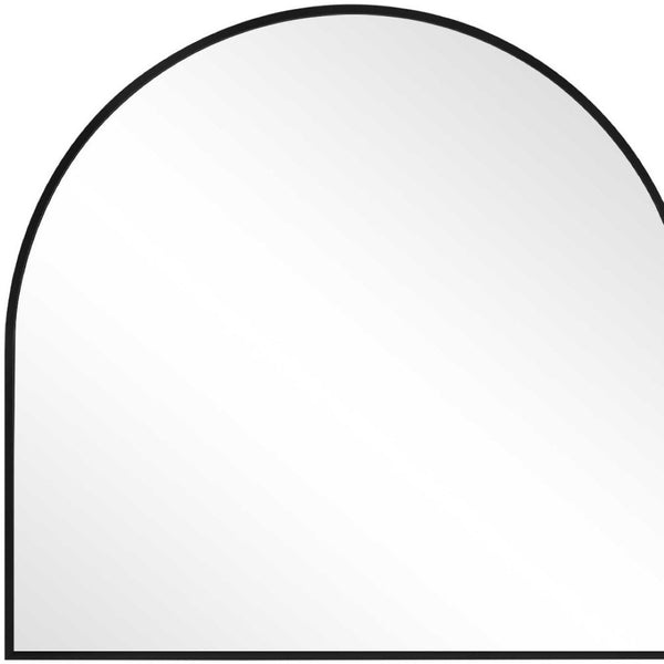 HomeRoots 29" Black Metal Arch Mirror - Modern Minimalist Accent for Entryways, Living Rooms, and Bedrooms 564448