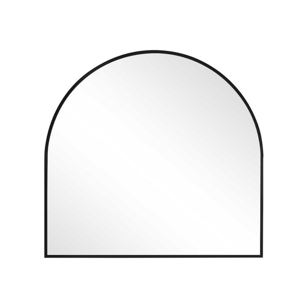 HomeRoots 29" Black Metal Arch Mirror - Modern Minimalist Accent for Entryways, Living Rooms, and Bedrooms 564448