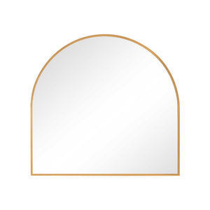HomeRoots 29" Gold Metal Arch Framed Accent Mirror - Elegant Decorative Piece for Living Rooms & Offices 564449
