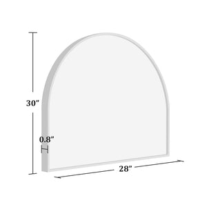 HomeRoots 29" Gold Metal Arch Framed Accent Mirror - Elegant Decorative Piece for Living Rooms & Offices 564449