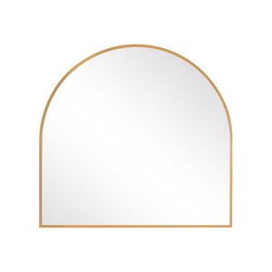 HomeRoots 29" Gold Metal Arch Framed Accent Mirror - Elegant Decorative Piece for Living Rooms & Offices 564449