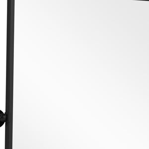 HomeRoots 31" Modern Black Metal Framed Accent Mirror – Sleek Design for Brightening Any Space with Style! 564452