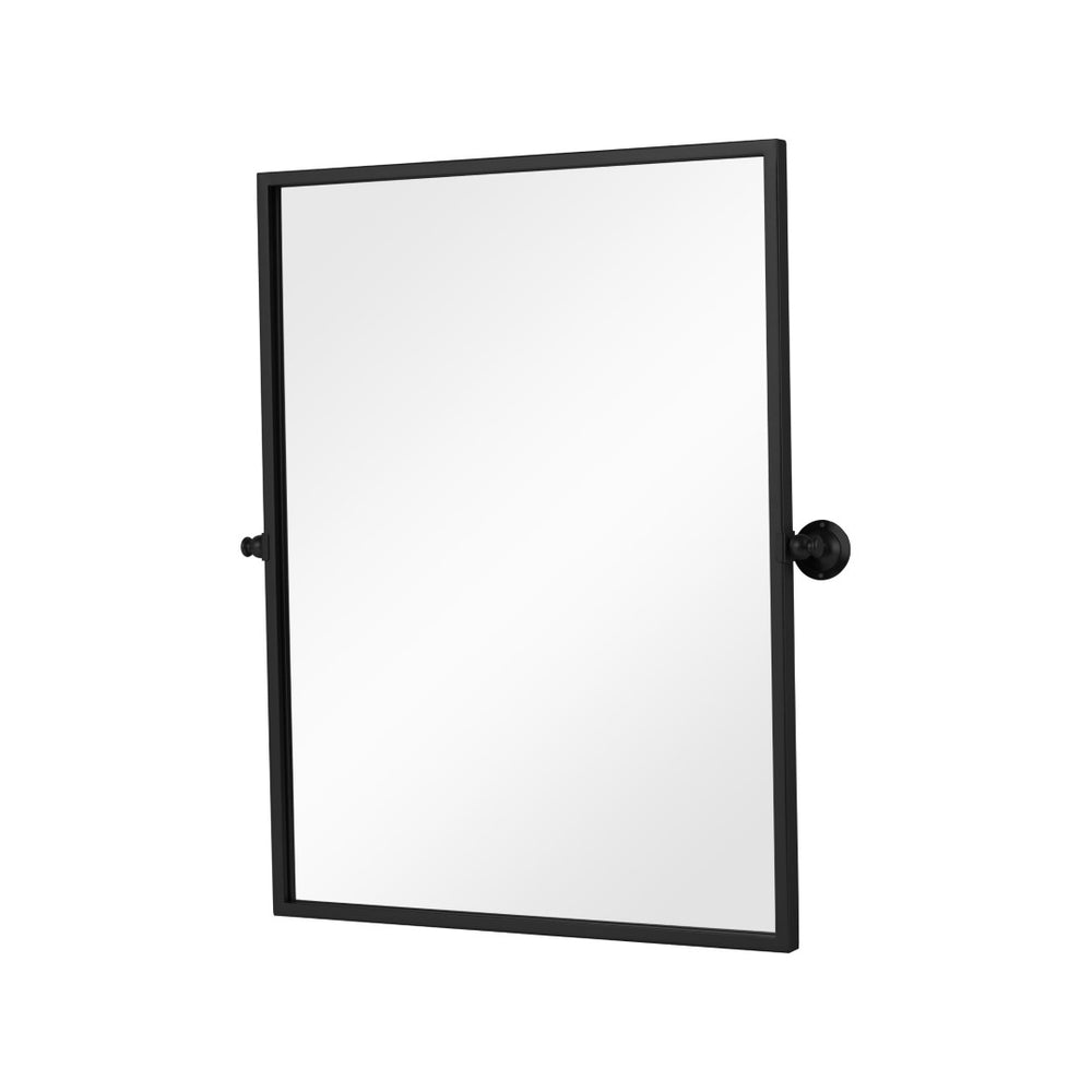 HomeRoots 31" Modern Black Metal Framed Accent Mirror – Sleek Design for Brightening Any Space with Style! 564452
