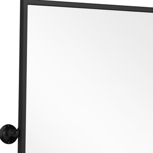 HomeRoots 31" Modern Black Metal Framed Accent Mirror – Sleek Design for Brightening Any Space with Style! 564452