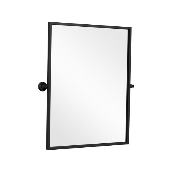 HomeRoots 31" Modern Black Metal Framed Accent Mirror – Sleek Design for Brightening Any Space with Style! 564452