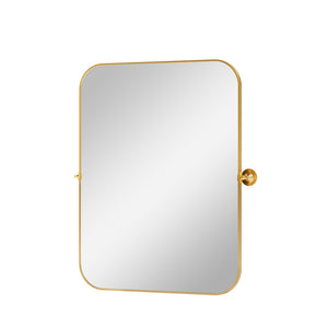 HomeRoots 31" Gold Metal Framed Accent Mirror - Modern Elegance for Entryways, Living Rooms & Bedrooms 564455