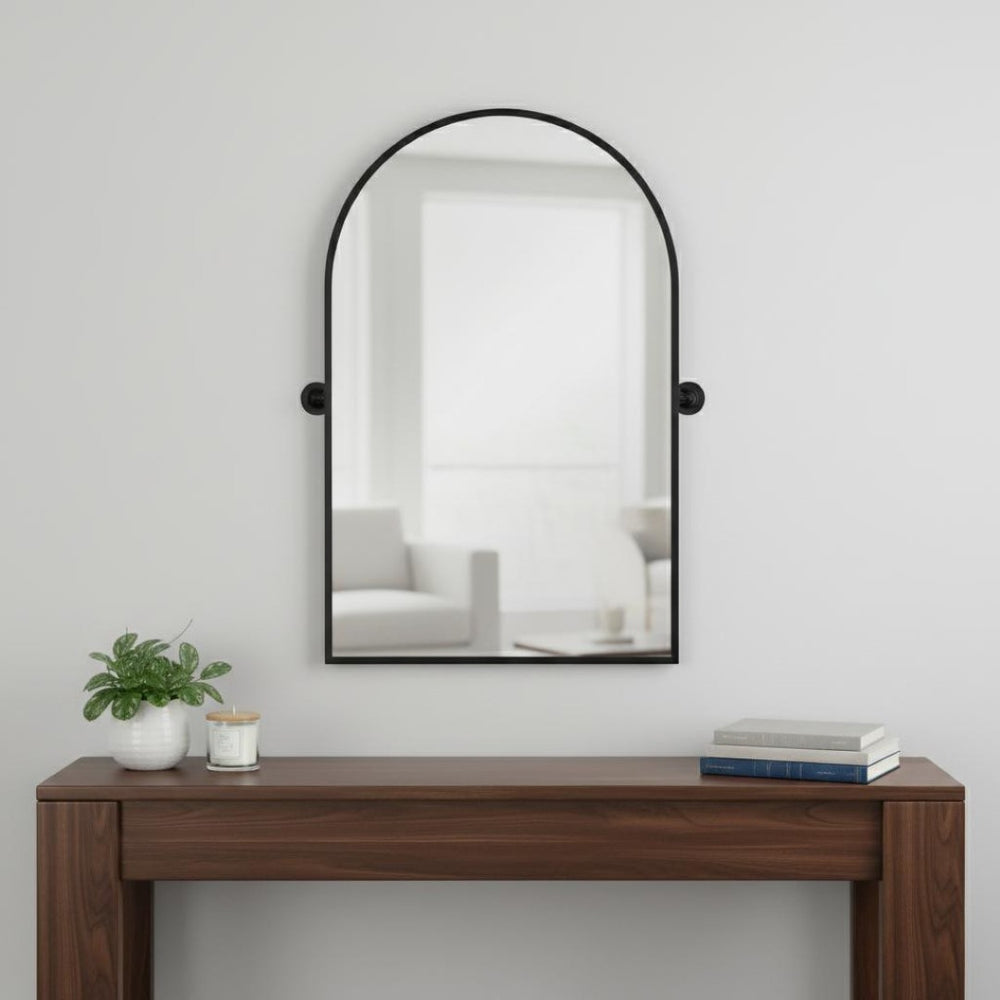 HomeRoots 31" Sleek Black Metal Framed Accent Mirror - Modern Minimalist Design for Any Room Decor Upgrade 564456