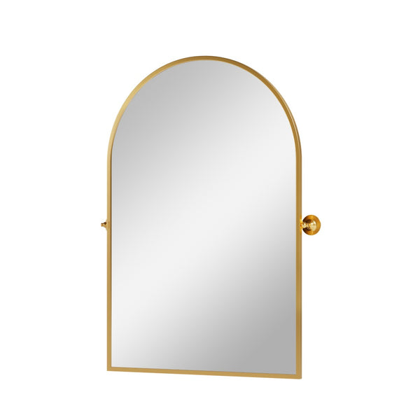 HomeRoots 31" Elegant Gold Metal Framed Accent Mirror – Modern Design for Brightening Any Room's Decor 564457