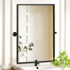 HomeRoots 36" Sleek Black Metal Framed Accent Mirror - Modern Rectangular Design for Entryway & Living Room Elegance 564458