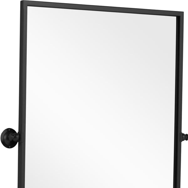 HomeRoots 36" Sleek Black Metal Framed Accent Mirror - Modern Rectangular Design for Entryway & Living Room Elegance 564458