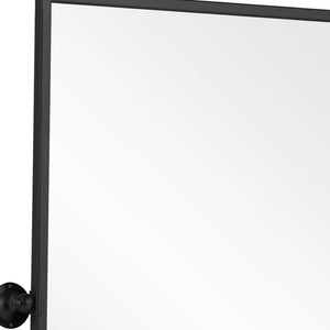 HomeRoots 36" Sleek Black Metal Framed Accent Mirror - Modern Rectangular Design for Entryway & Living Room Elegance 564458